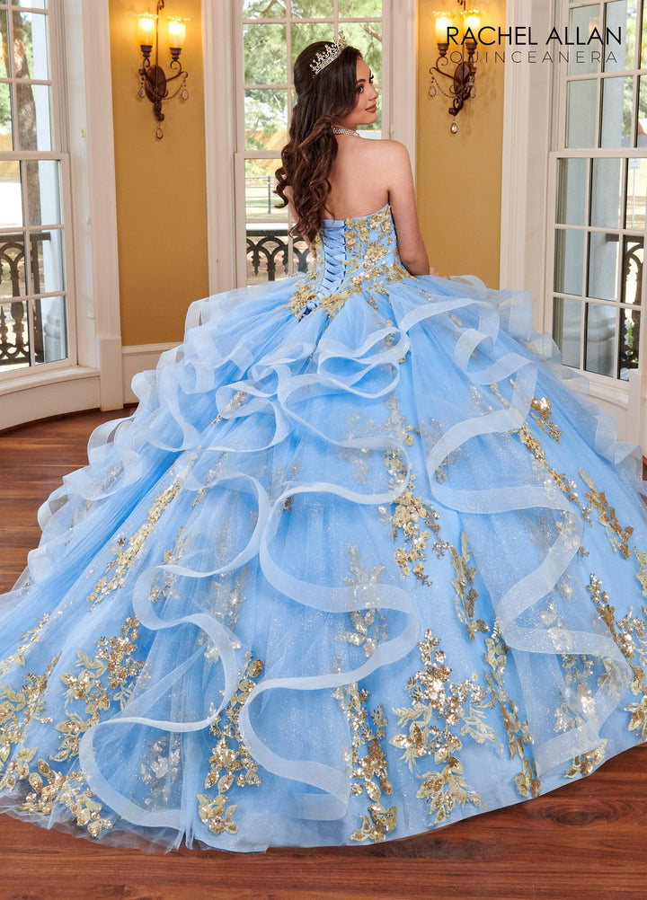 3D Floral Ruffled Quinceanera Dress by Rachel Allan RQ2165