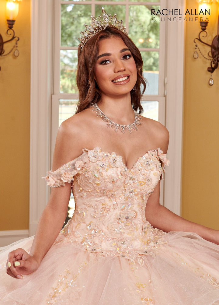 3D Floral Ruffled Quinceanera Dress by Rachel Allan RQ2165