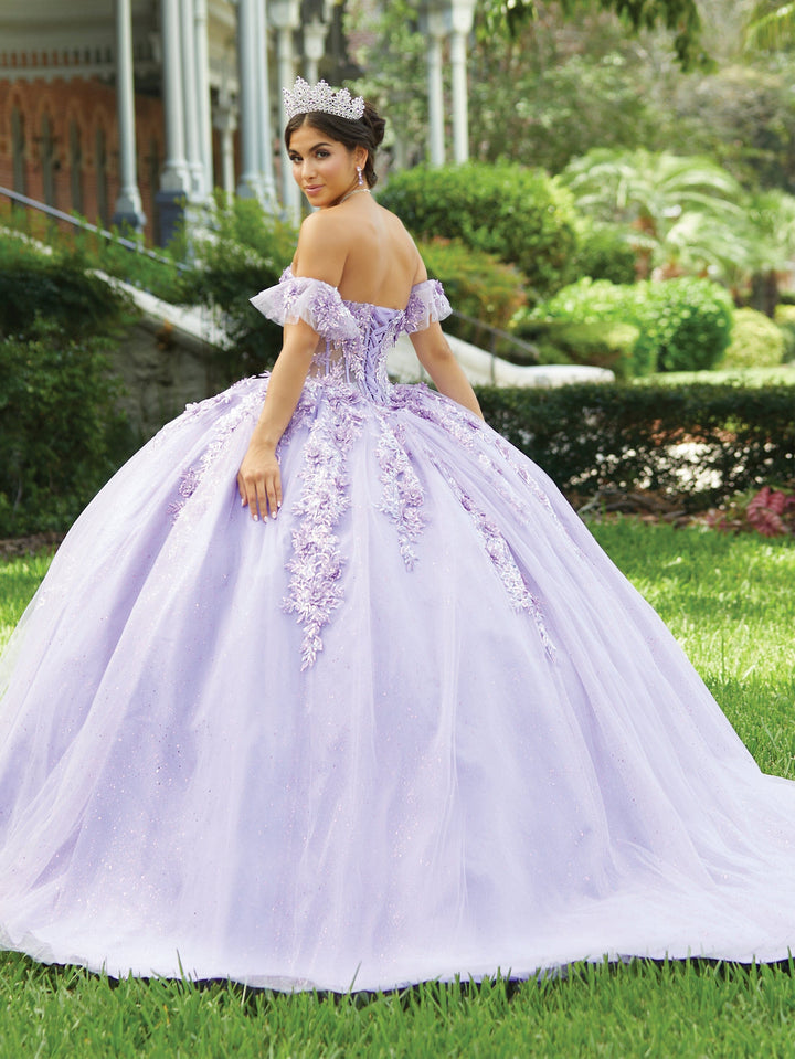 3D Floral Sheer Corset Quinceanera Dress by Fiesta Gowns 56465