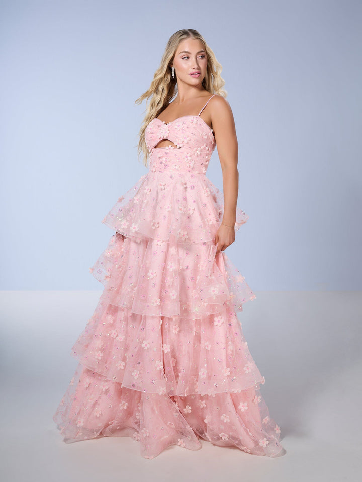 3D Floral Sleeveless Layered Gown by Tiffany Designs 16144