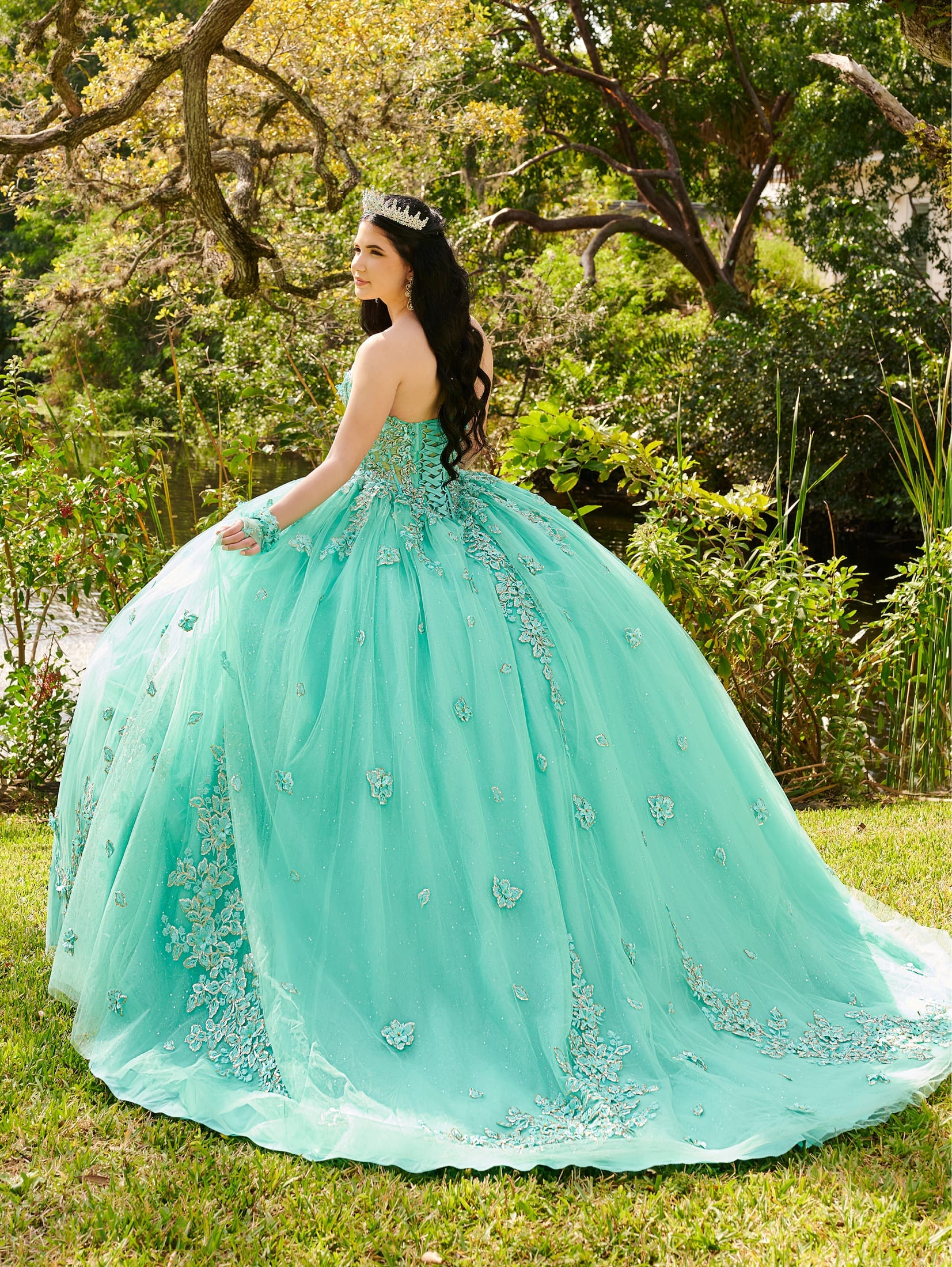 【YILON MADE】Luxury balloon dress 3D Floral Strapless Quinceanera Dress by LizLuo Fiesta 56514