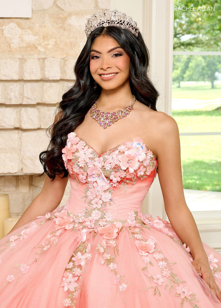 3D Floral Sweetheart Quinceanera Dress by Rachel Allan RQ3125