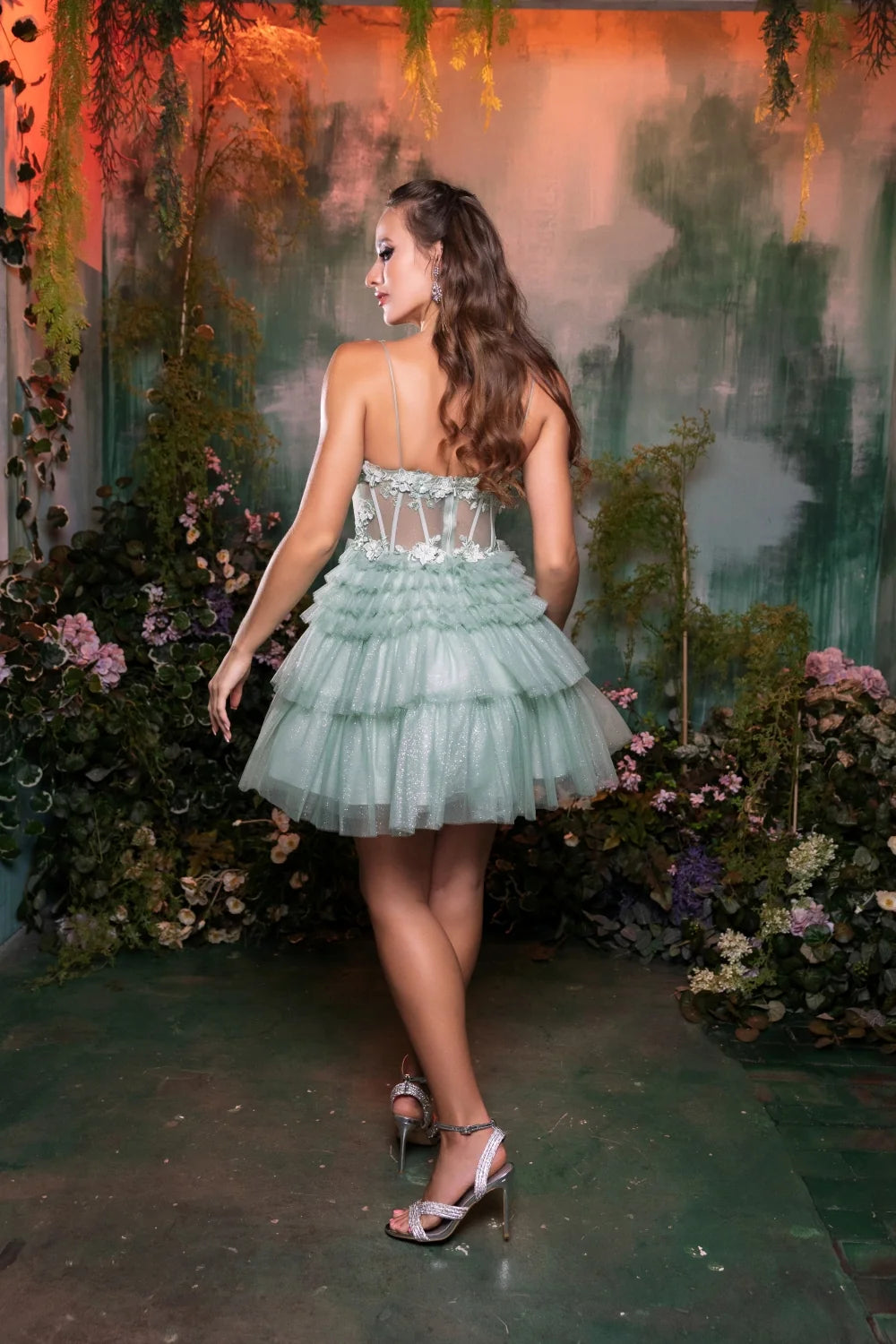 Short Sleeveless Tiered Dress by May Queen MQ2097
