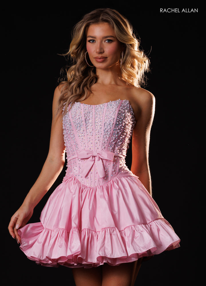 Short Strapless A-line Dress by Rachel Allan 40658