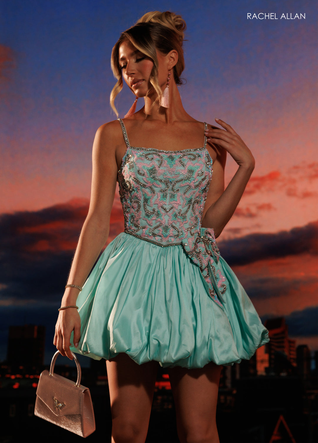 Short Sleeveless Bubble Dress by Rachel Allan 40748