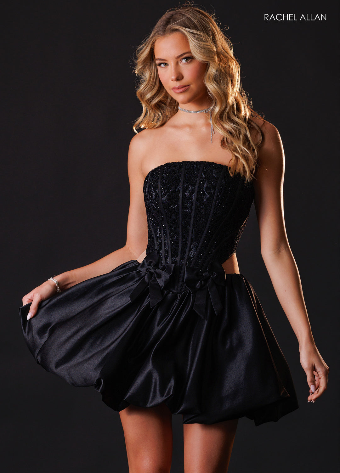 Short Strapless Bubble Dress by Rachel Allan 40766