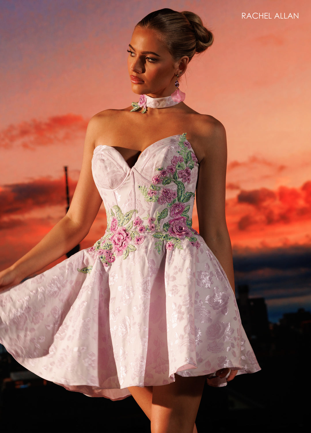 Short Strapless A-line Dress by Rachel Allan 40774