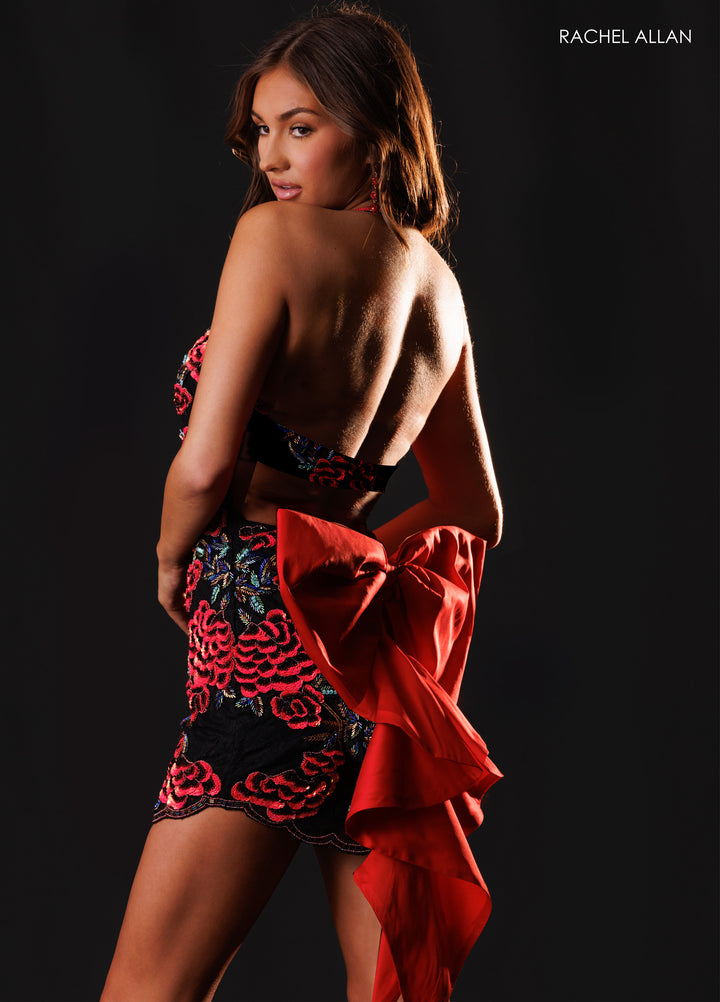 Lace Short Halter Dress by Rachel Allan 40786