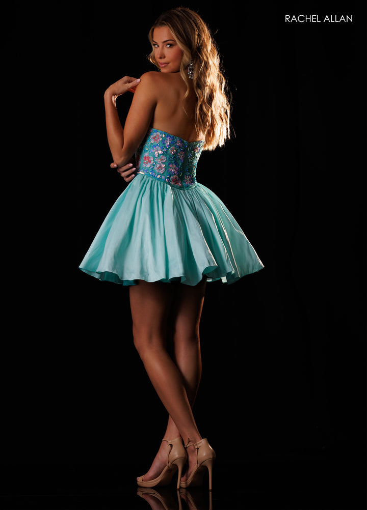 Short Strapless A-line Dress by Rachel Allan 40796