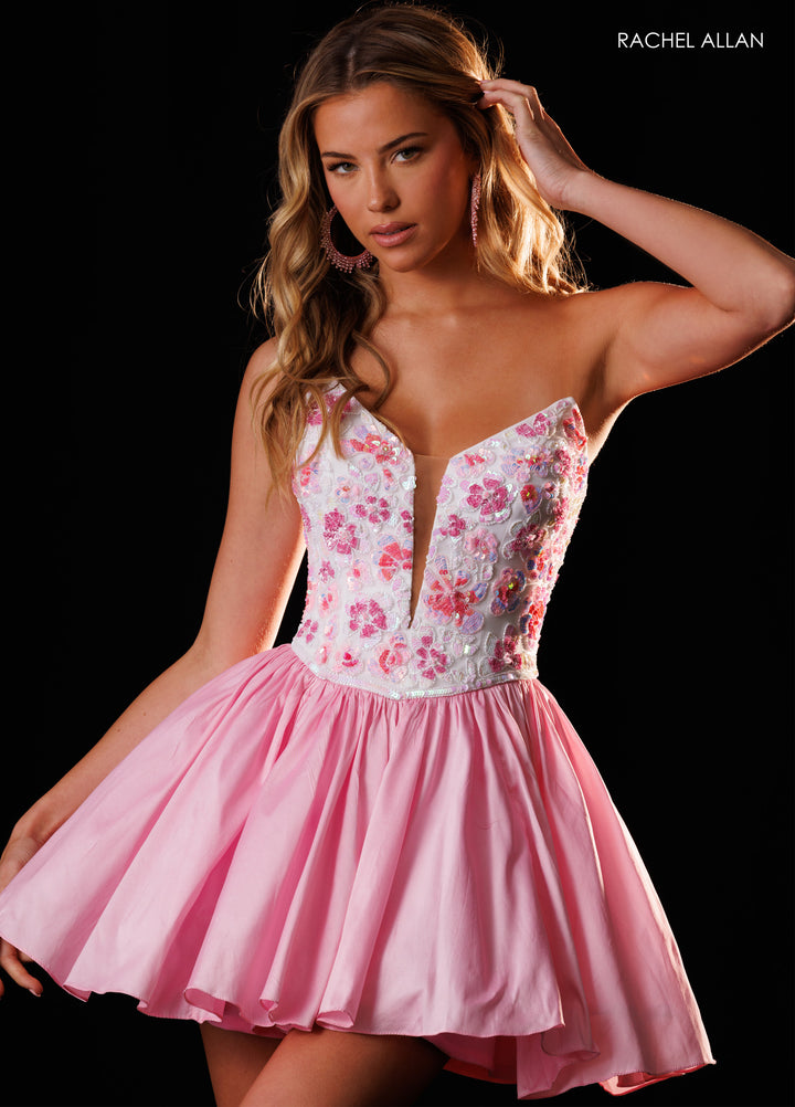 Short Strapless A-line Dress by Rachel Allan 40796
