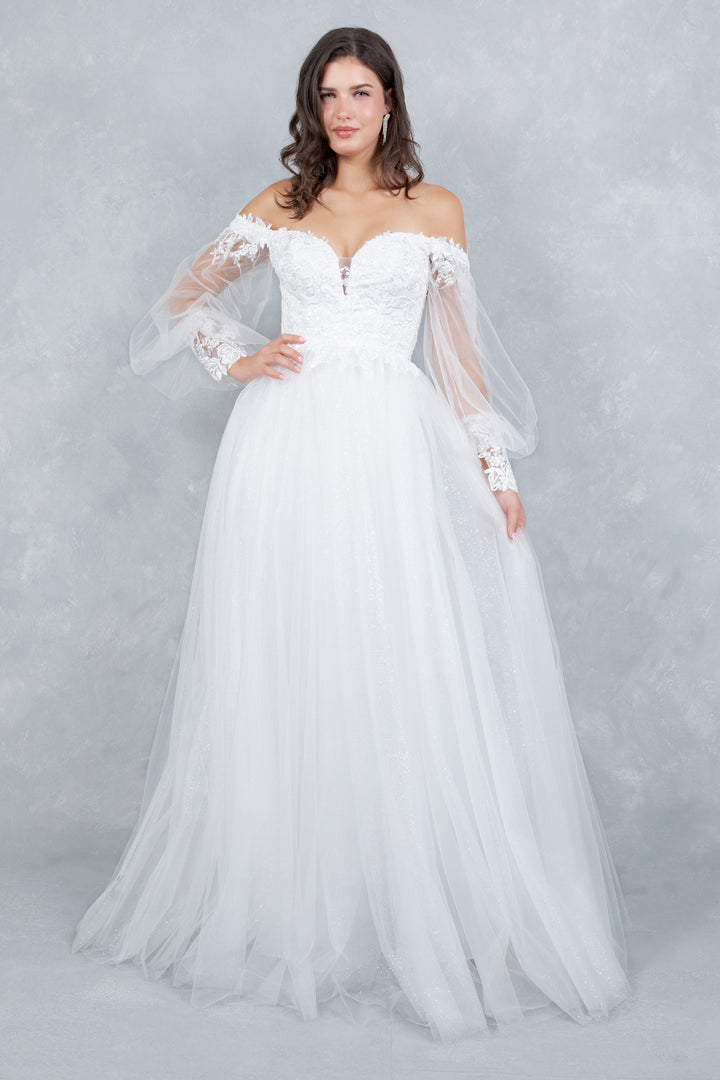 Long Sleeve A-line Gown by Cinderella Couture 4233