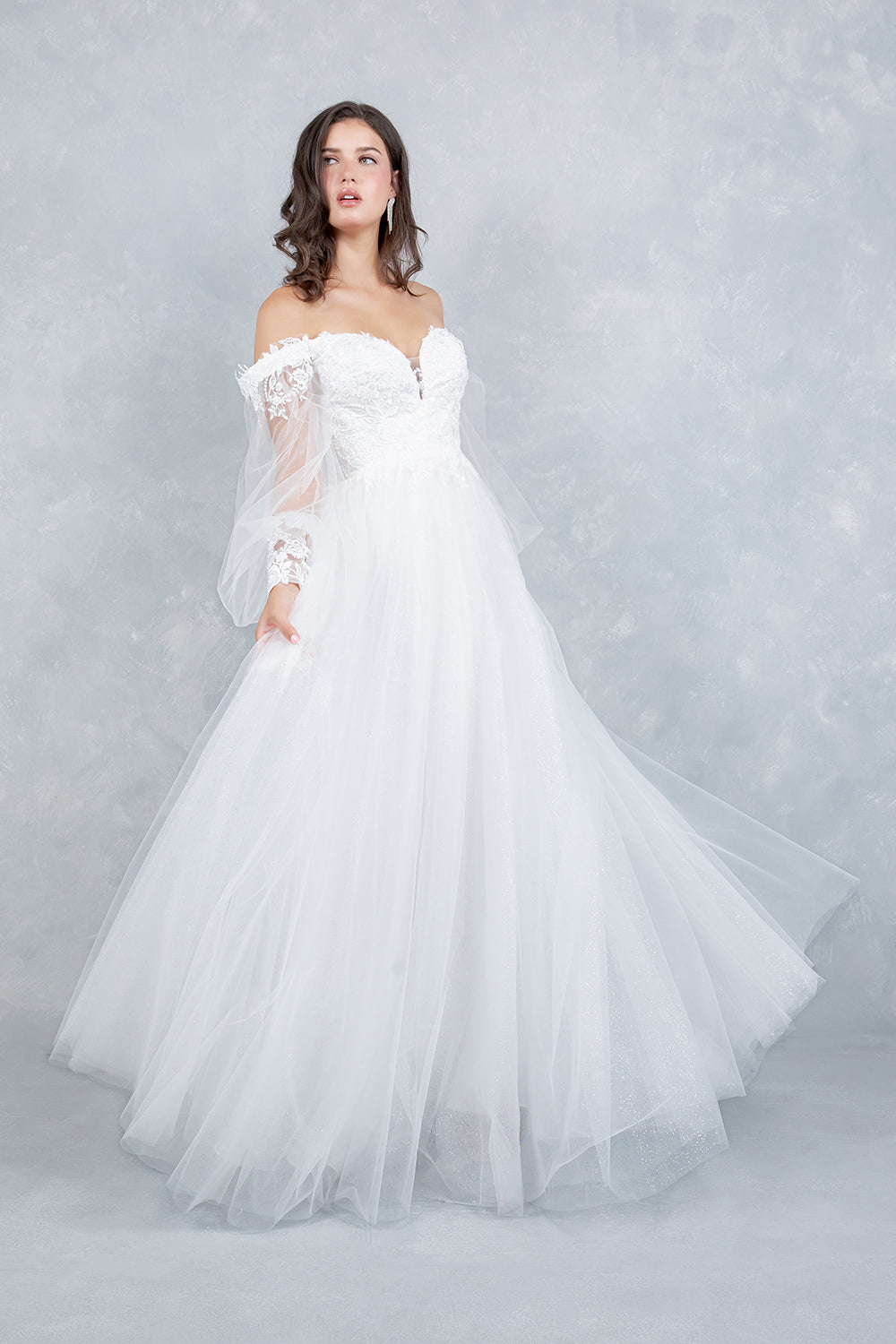 Long Sleeve A-line Gown by Cinderella Couture 4233