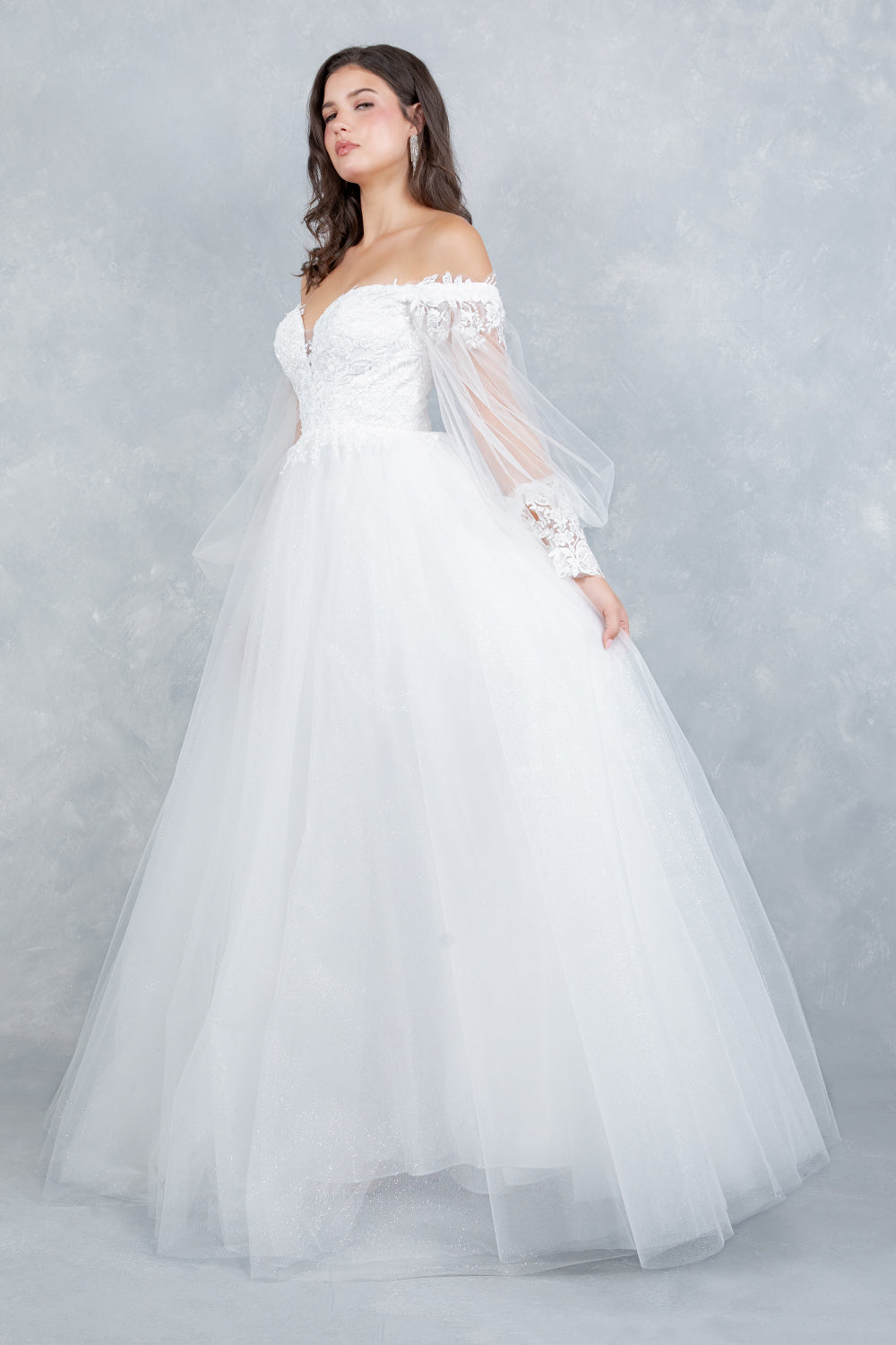 Long Sleeve A-line Gown by Cinderella Couture 4233