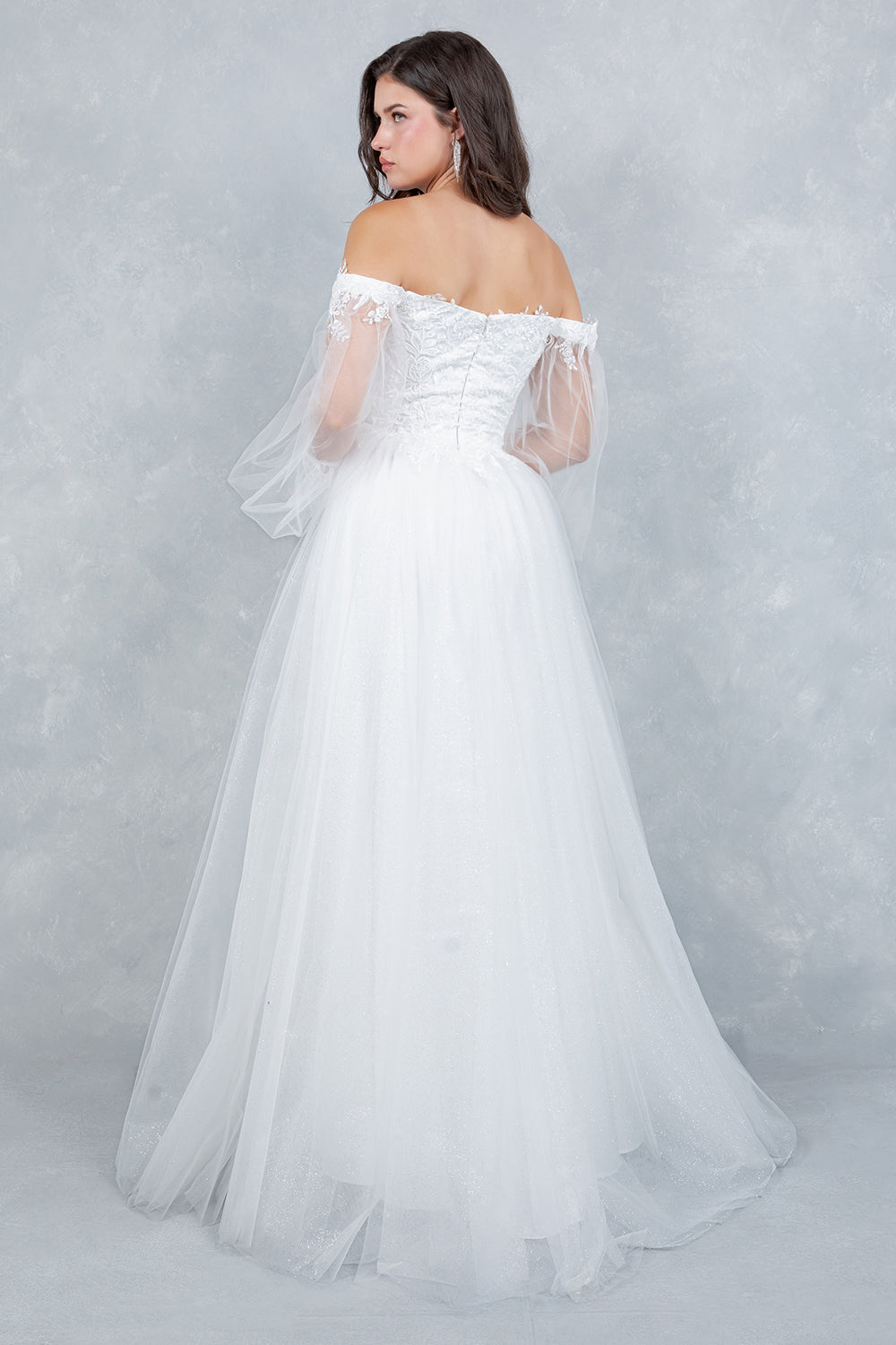 Long Sleeve A-line Gown by Cinderella Couture 4233