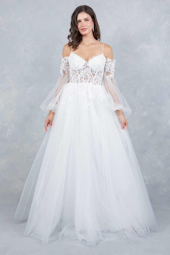Long Sleeve A-line Gown by Cinderella Couture 4234
