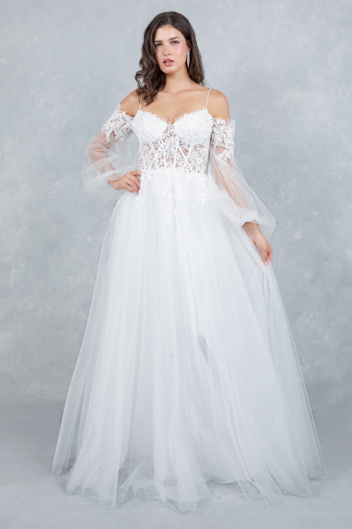 Long Sleeve A-line Gown by Cinderella Couture 4234