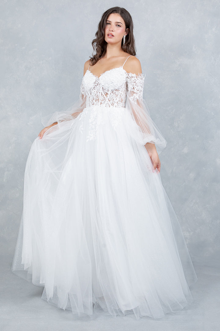 Long Sleeve A-line Gown by Cinderella Couture 4234