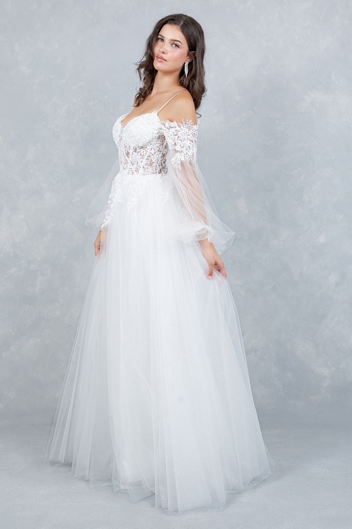 Long Sleeve A-line Gown by Cinderella Couture 4234