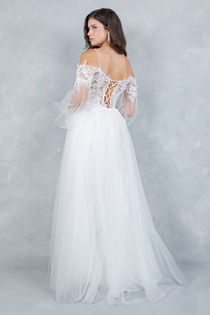 Long Sleeve A-line Gown by Cinderella Couture 4234