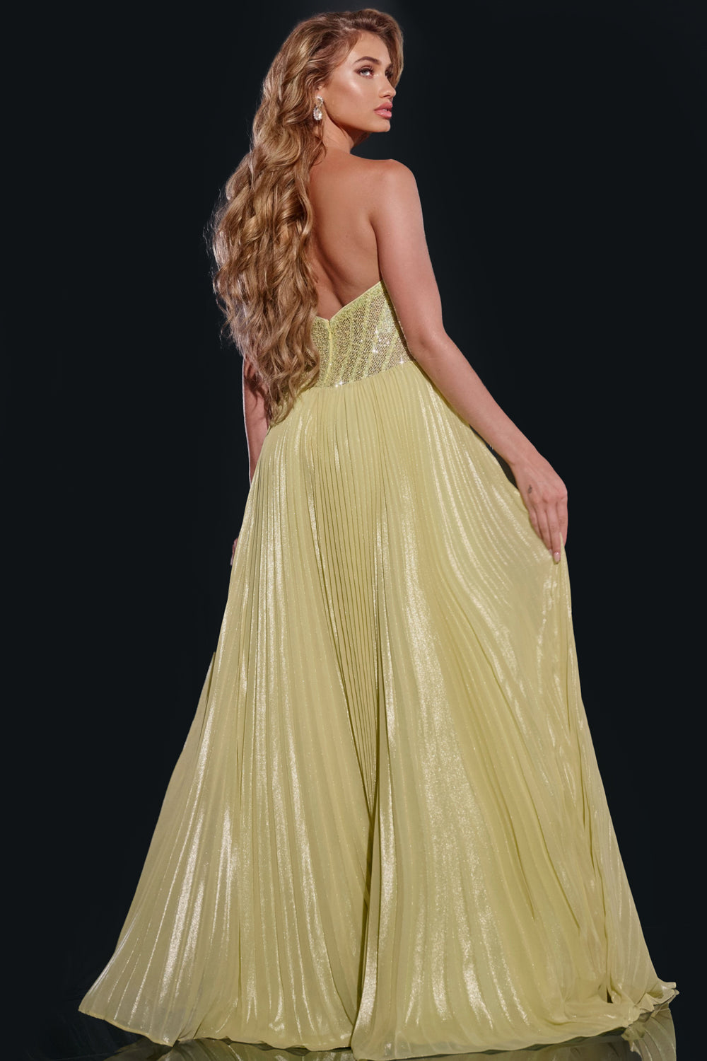 Sequin Strapless A-line Slit Gown by Jovani 43115 – ABC Fashion