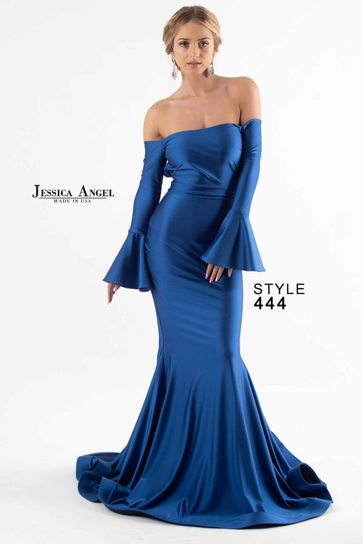 Jersey Fitted Long Sleeve Gown by Jessica Angel 444