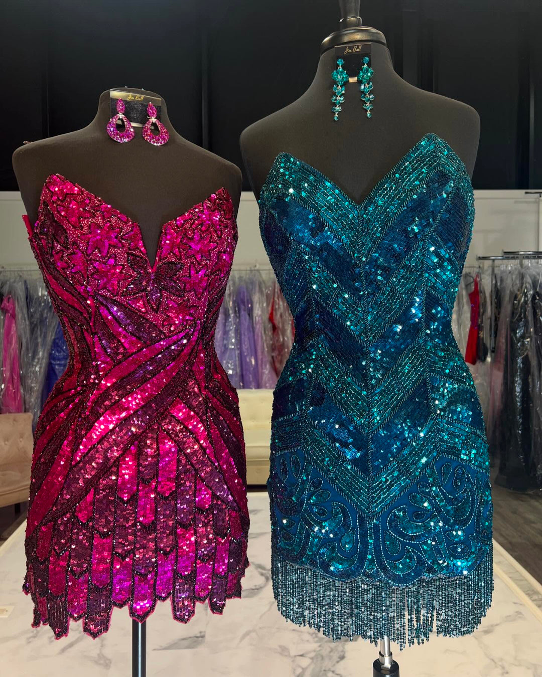 Sequin Print Short Strapless Dress by Jovani 40812