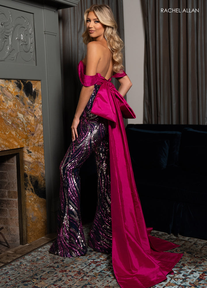 Sequin Off Shoulder Jumpsuit by Rachel Allan 50331
