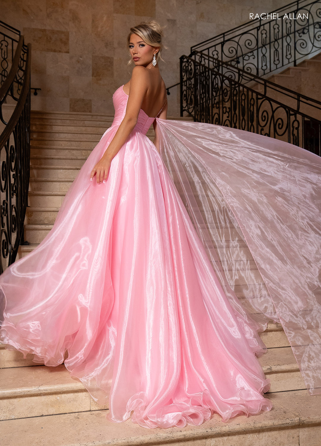 One Shoulder A-line Slit Gown by Rachel Allan 50342