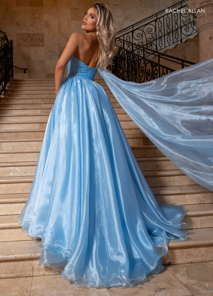One Shoulder A-line Slit Gown by Rachel Allan 50342