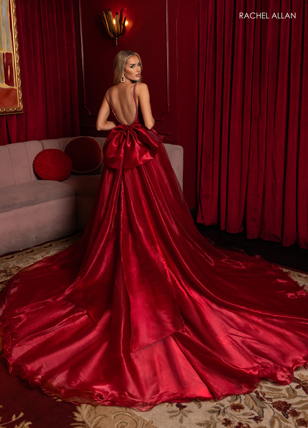 Organza Sleeveless A-line Gown by Rachel Allan 50386