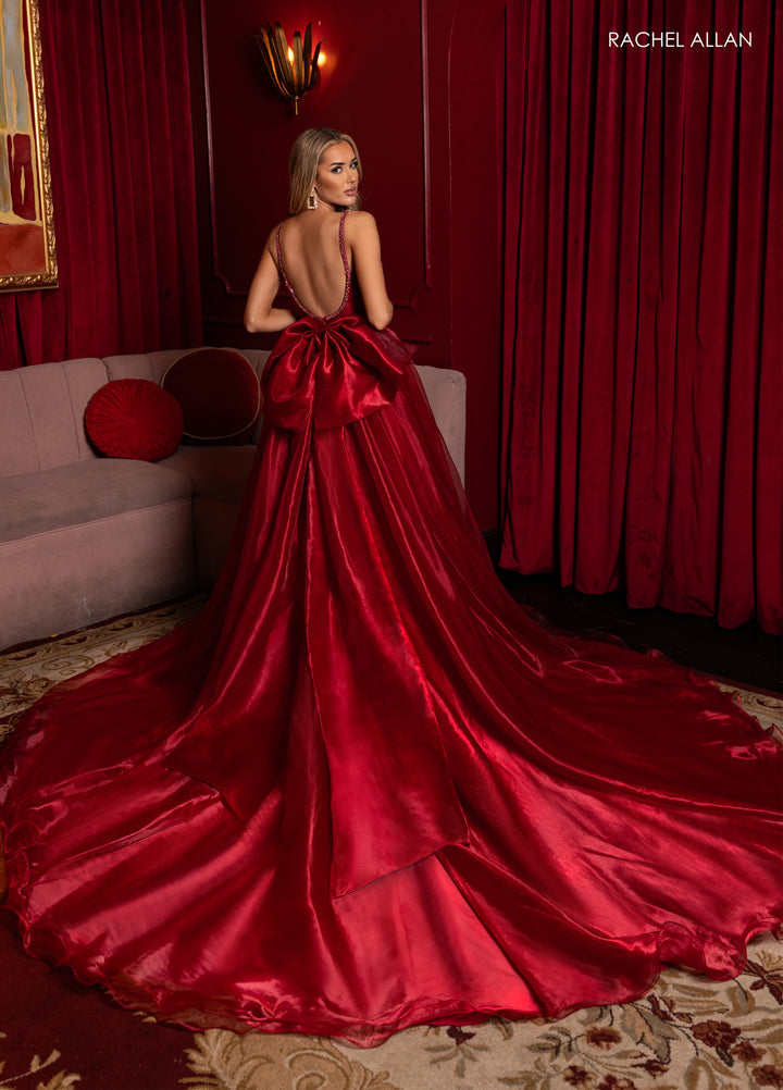 Organza Sleeveless A-line Gown by Rachel Allan 50386