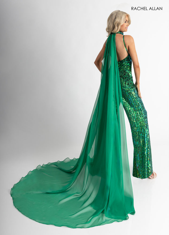 Sleeveless Cape Jumpsuit by Rachel Allan 50391