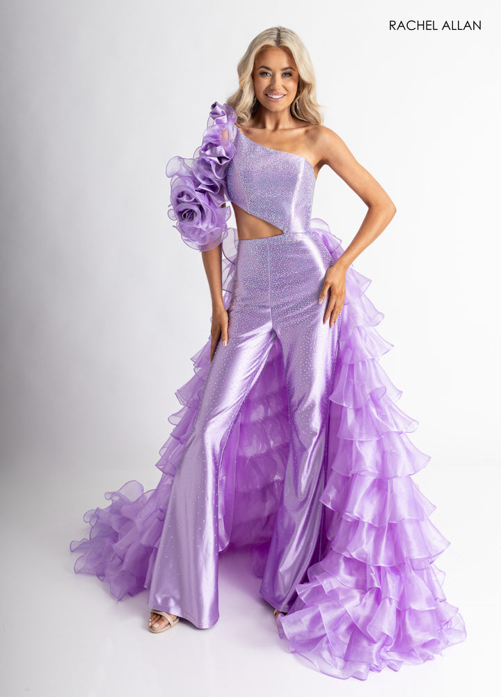 One Shoulder Overskirt Jumpsuit by Rachel Allan 50395