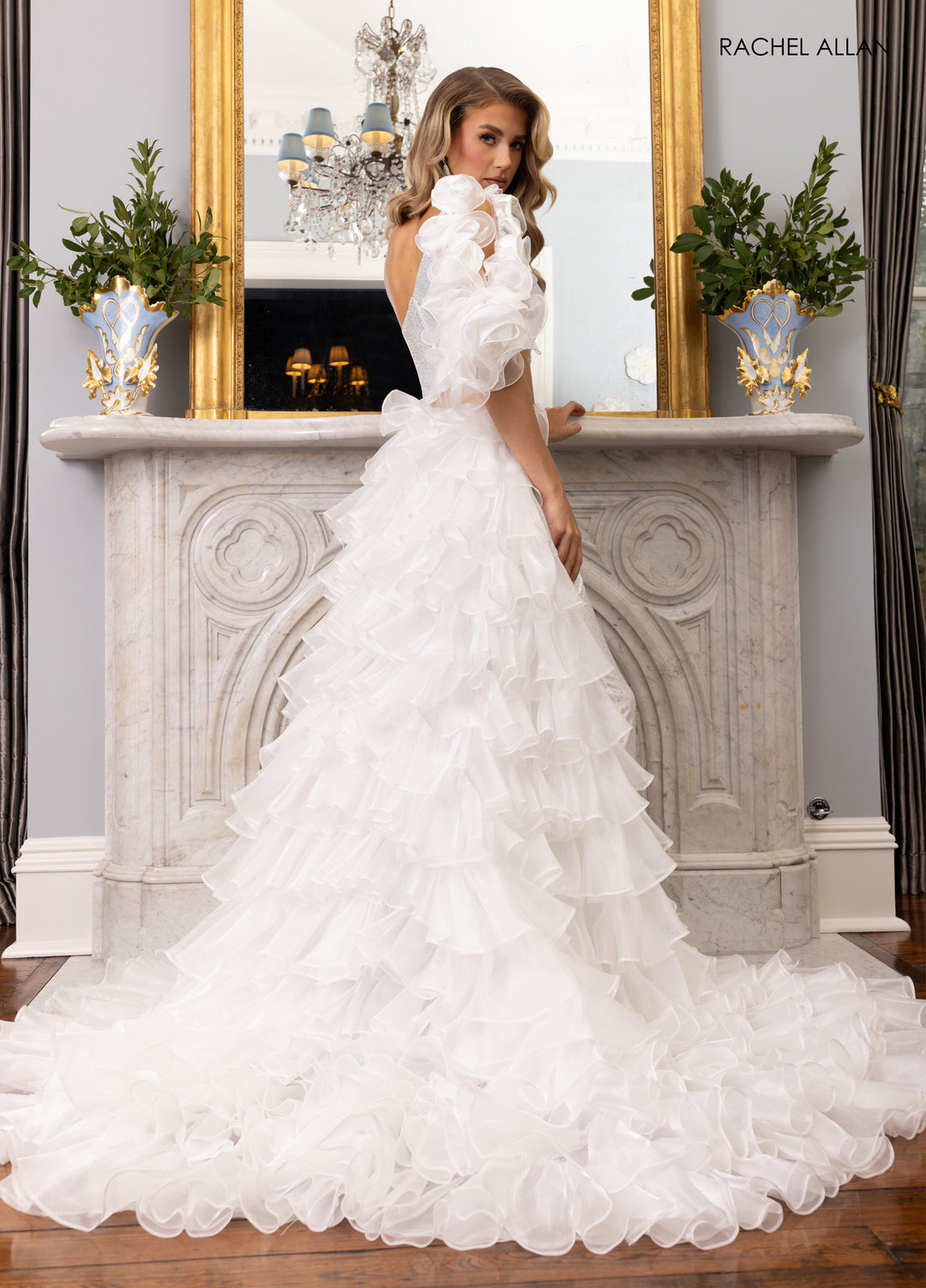 One Shoulder Overskirt Jumpsuit by Rachel Allan 50395