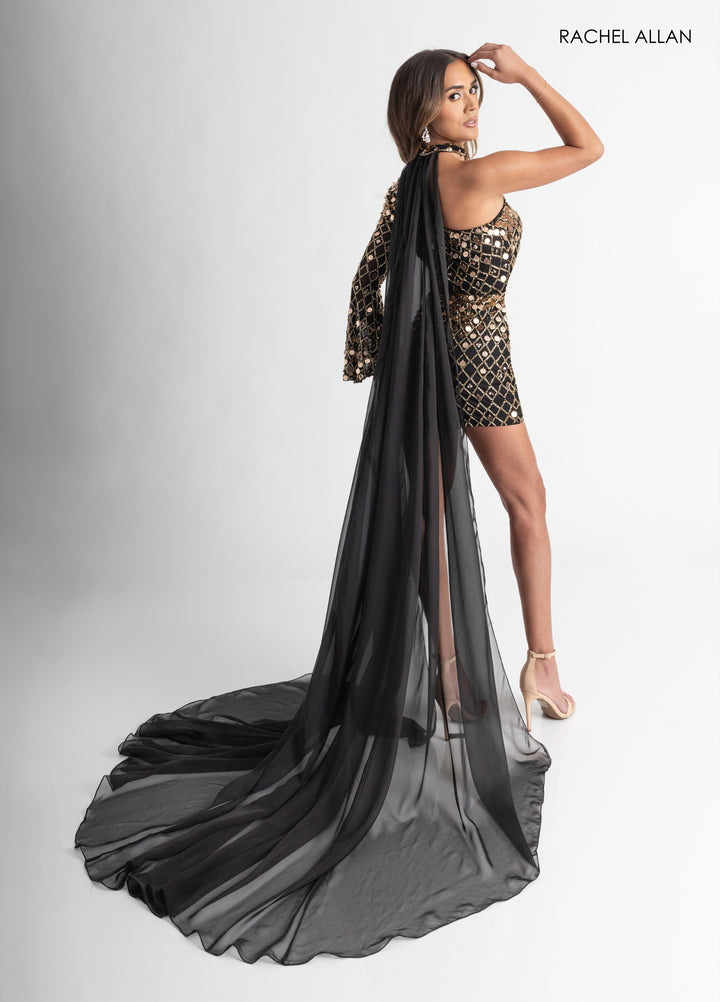 Long Sleeve Cape Romper by Rachel Allan 50397