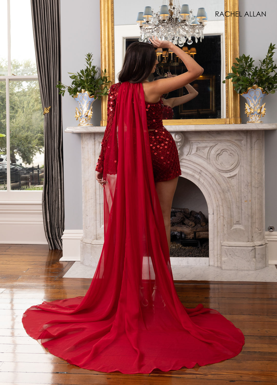 Long Sleeve Cape Romper by Rachel Allan 50397