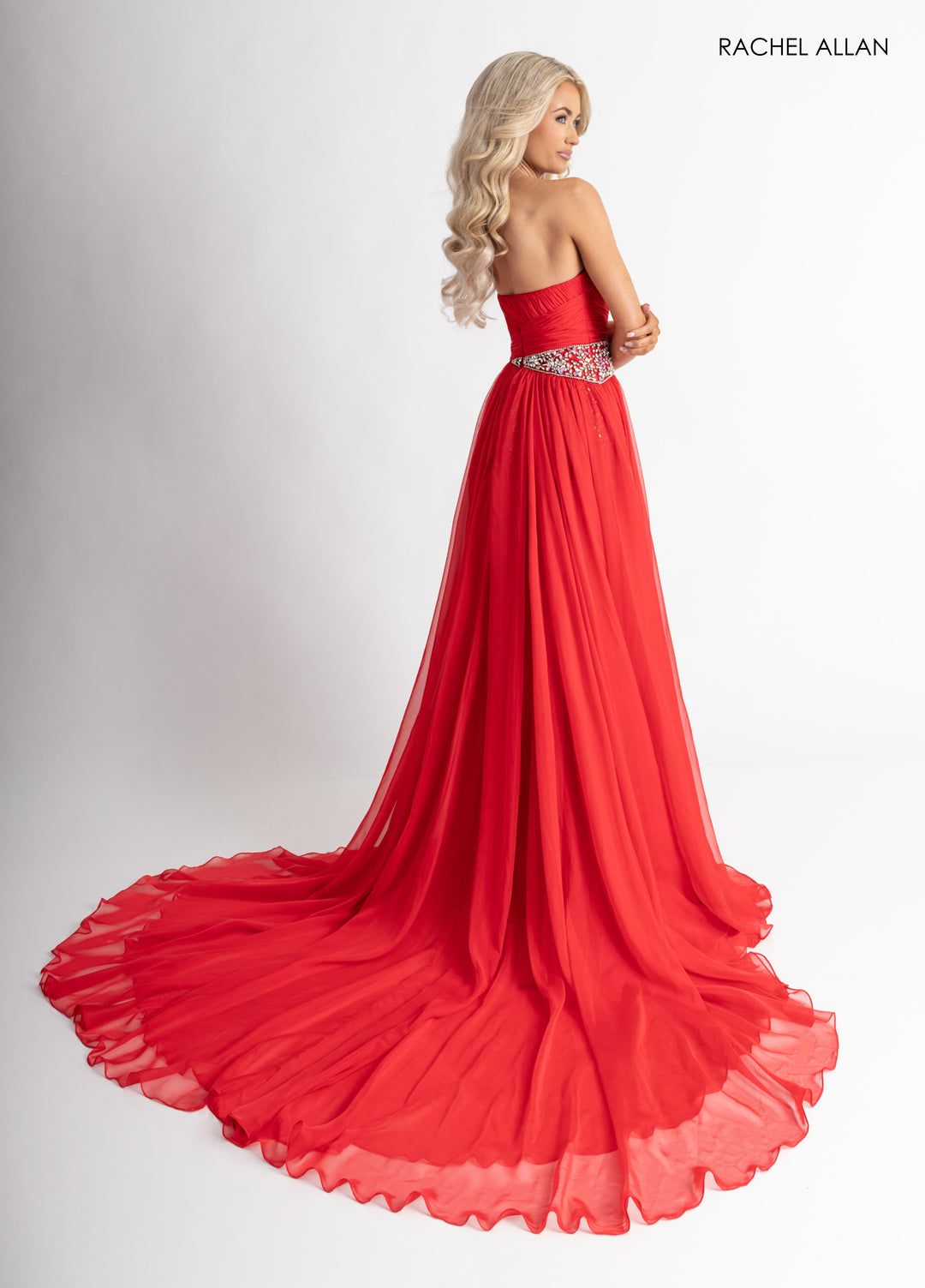 Strapless A-line Slit Gown by Rachel Allan 50399