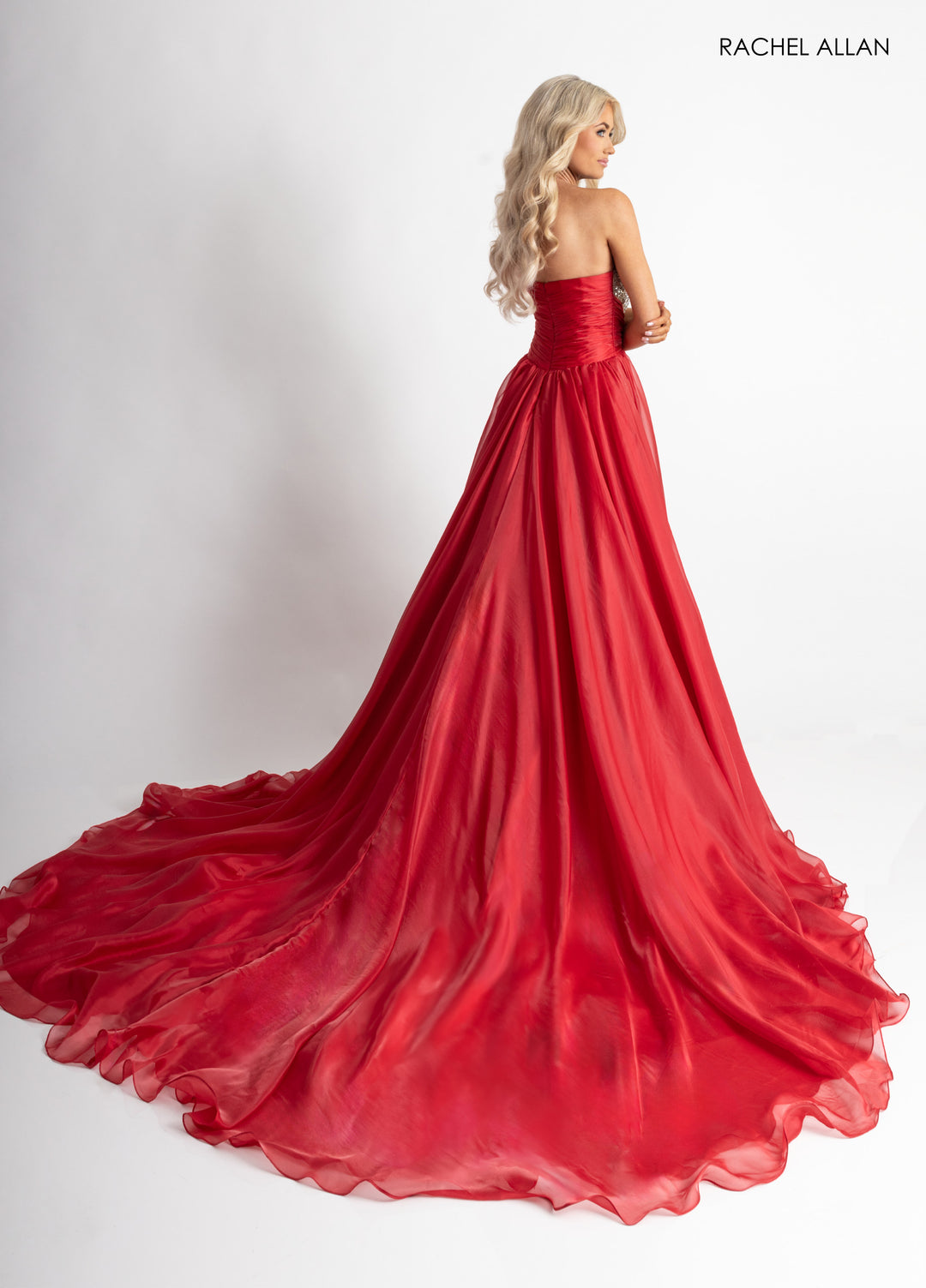 Strapless A-line Slit Gown by Rachel Allan 50405