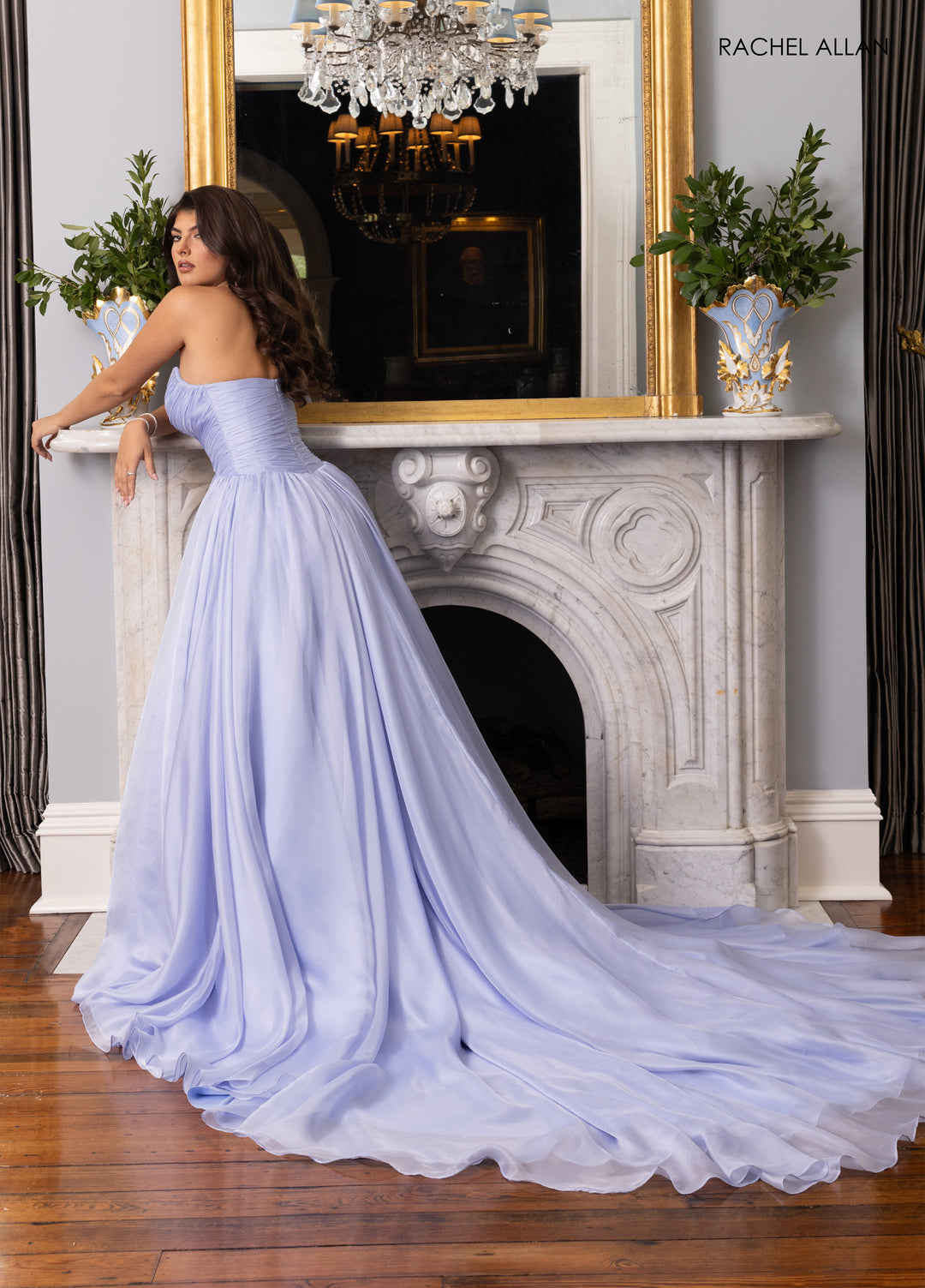 Strapless A-line Slit Gown by Rachel Allan 50405