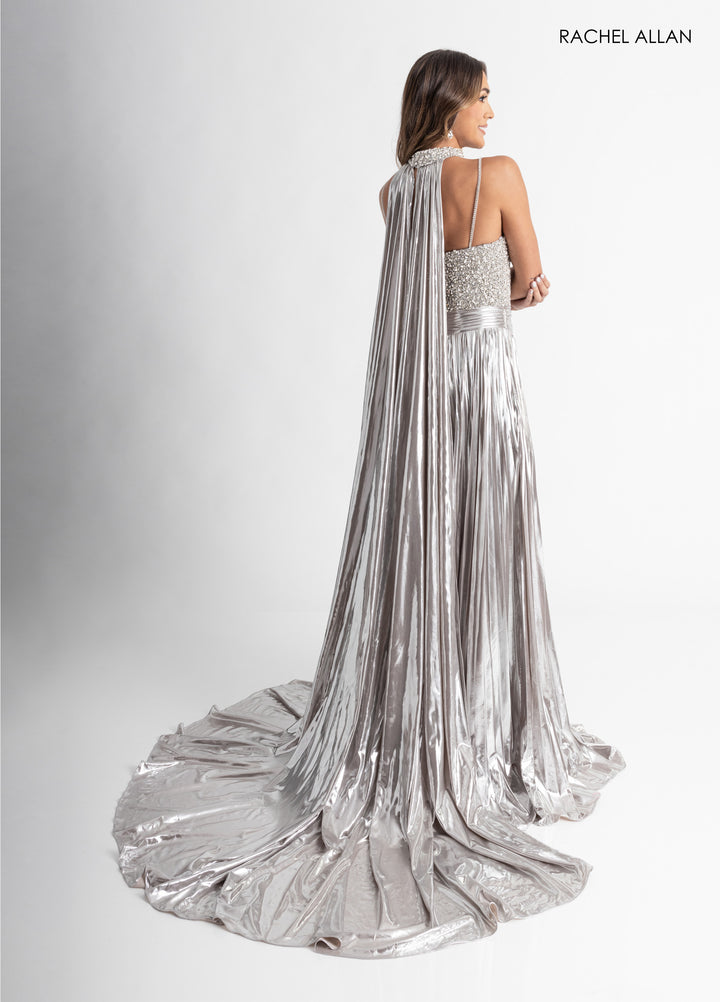 Metallic Sleeveless Jumpsuit by Rachel Allan 50408