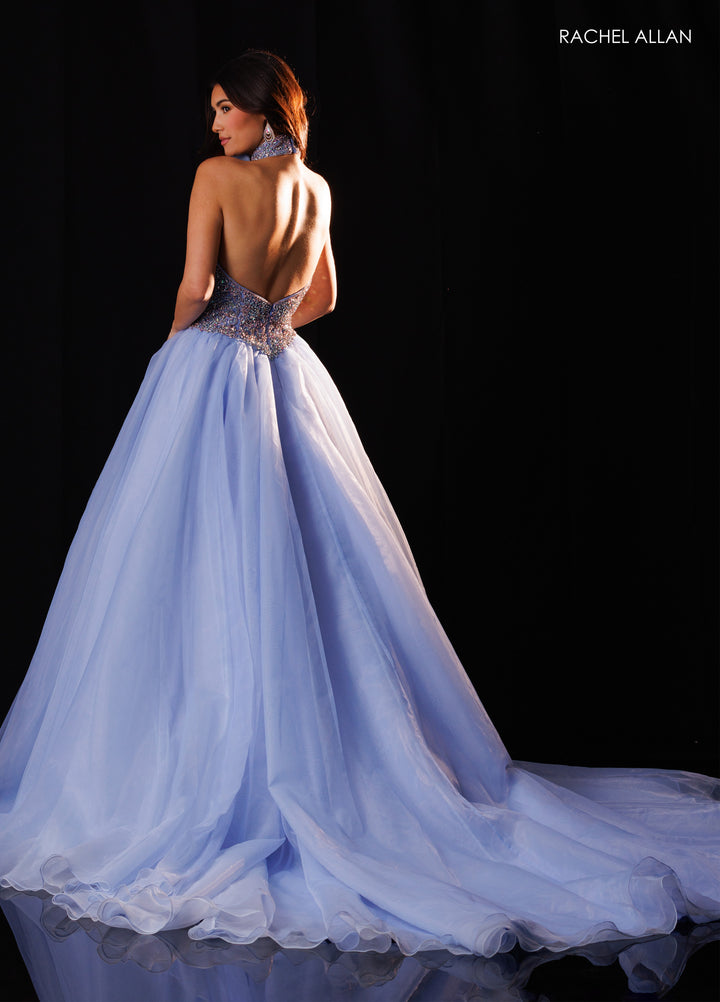 Halter A-line Slit Gown by Rachel Allan 50420