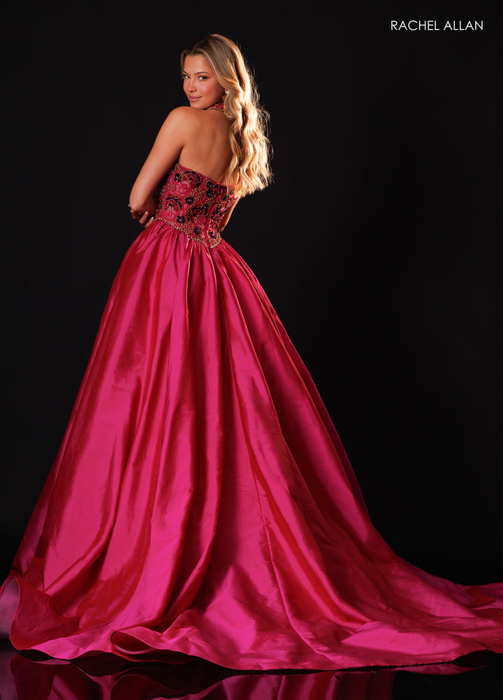 Strapless A-line Slit Gown by Rachel Allan 50423
