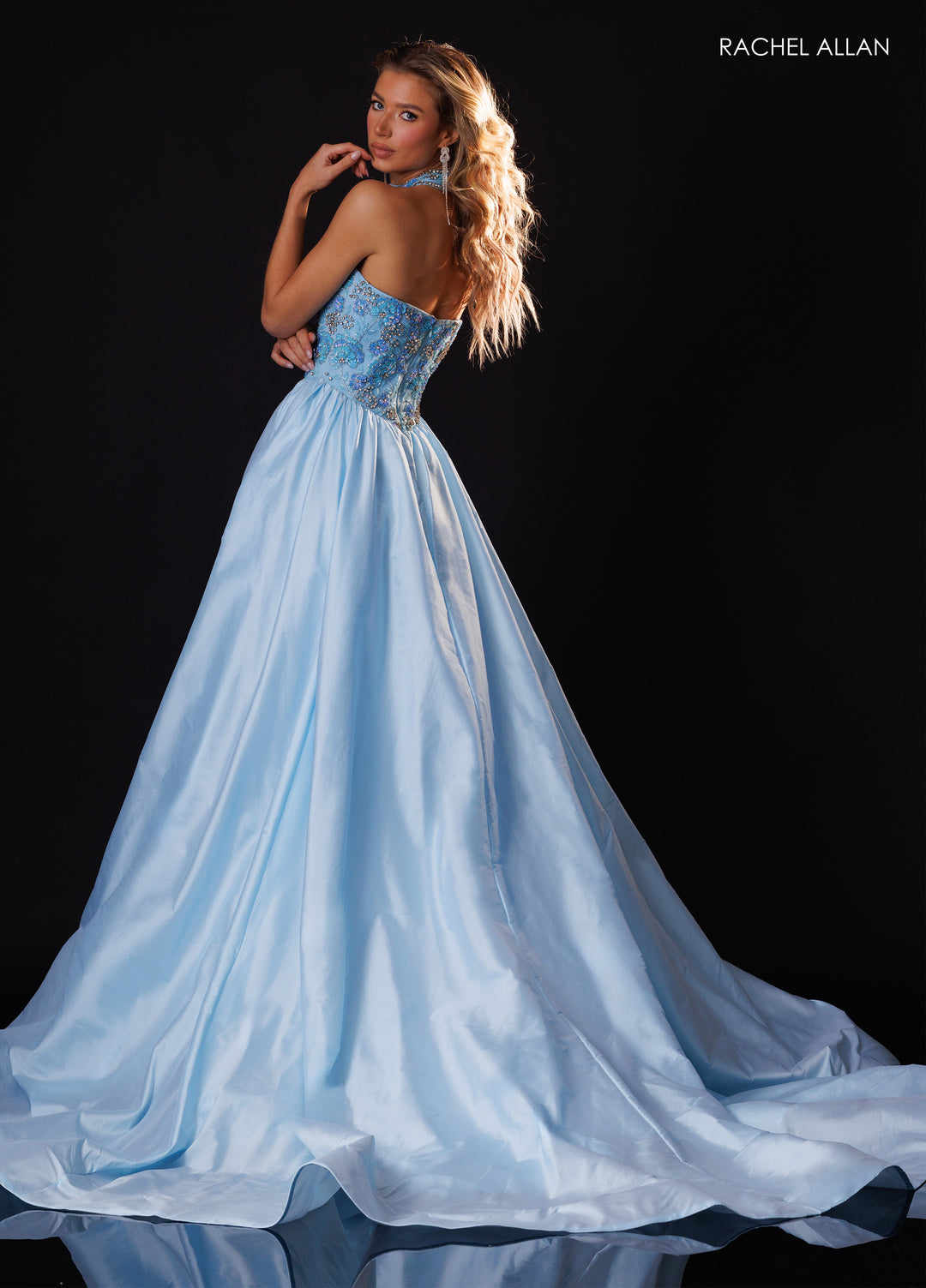 Strapless A-line Slit Gown by Rachel Allan 50423
