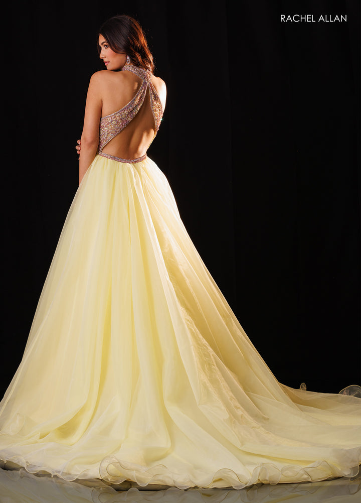 Organza Halter A-line Gown by Rachel Allan 50424