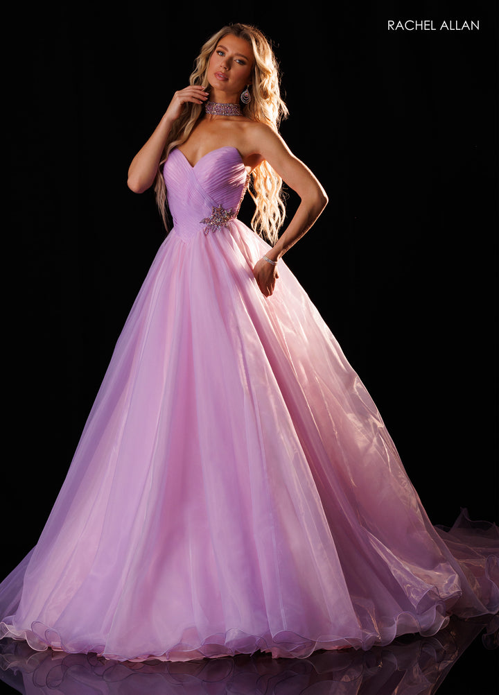 Organza Halter A-line Gown by Rachel Allan 50424