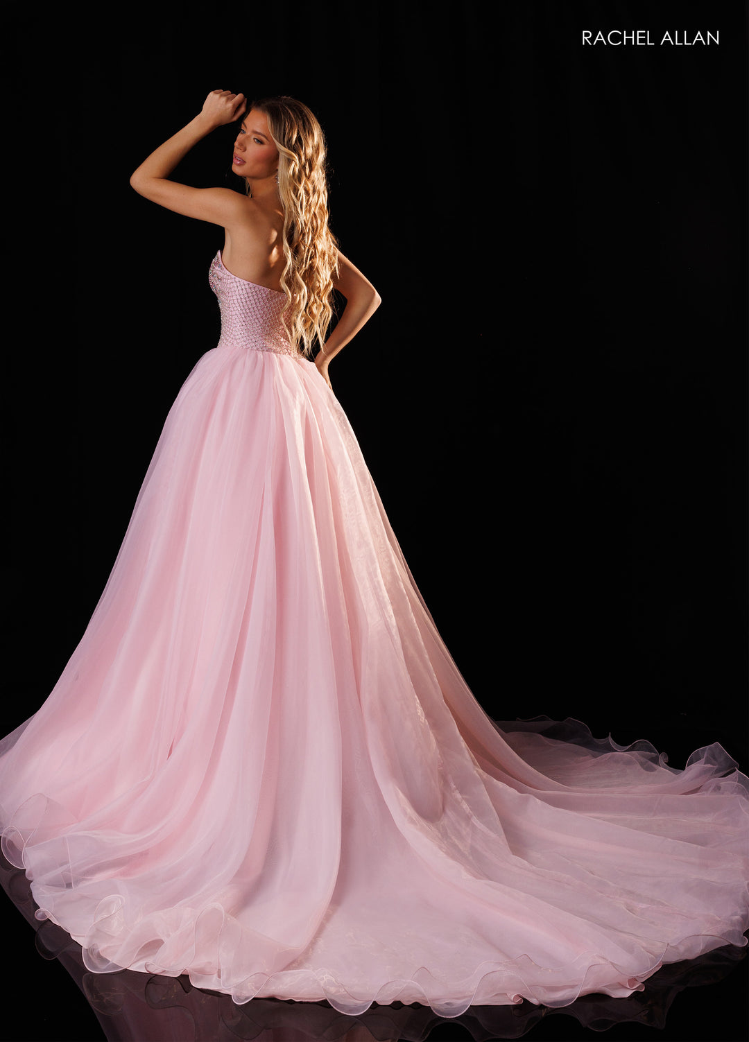 Strapless A-line Ruffled Gown by Rachel Allan 50428