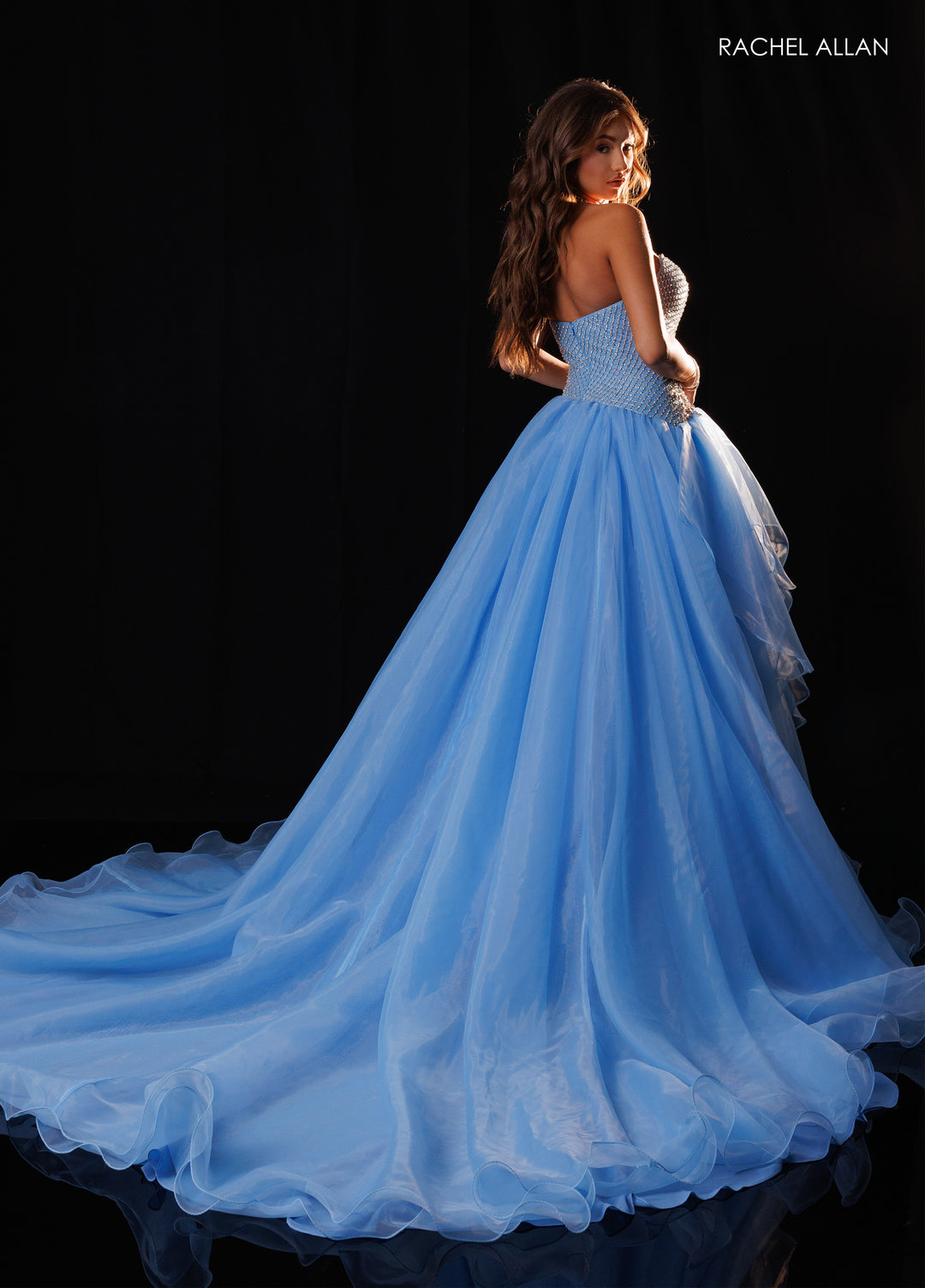 Strapless A-line Ruffled Gown by Rachel Allan 50428