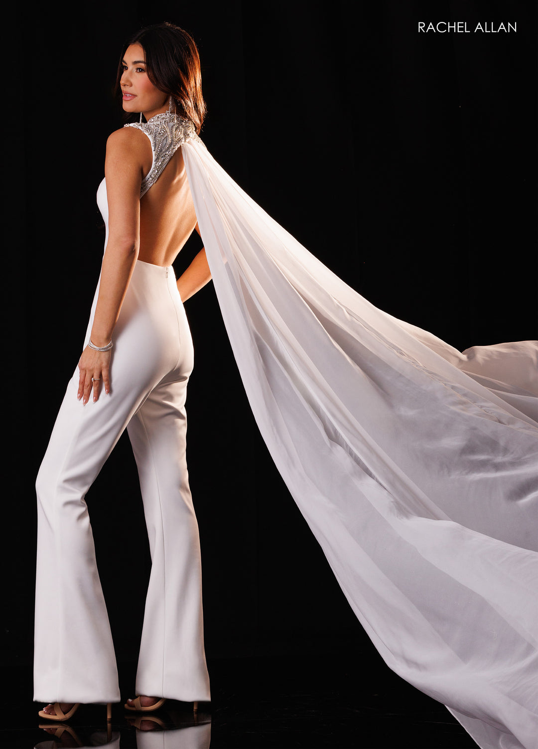 Sleeveless Cape Jumpsuit by Rachel Allan 50432