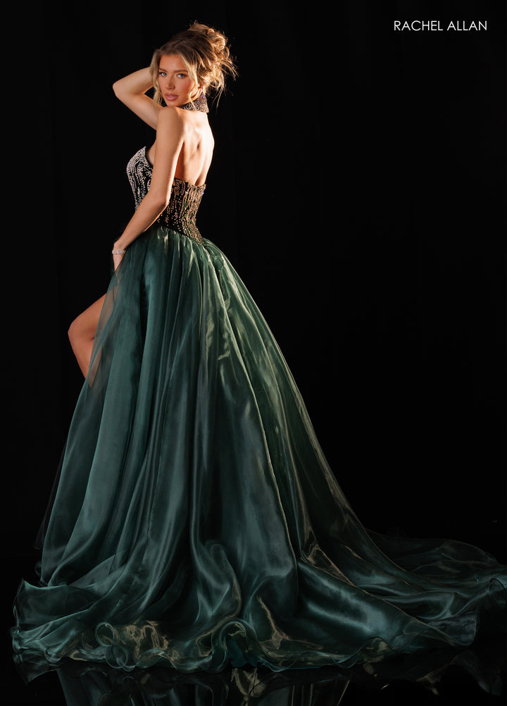 Strapless A-line Slit Gown by Rachel Allan 50434