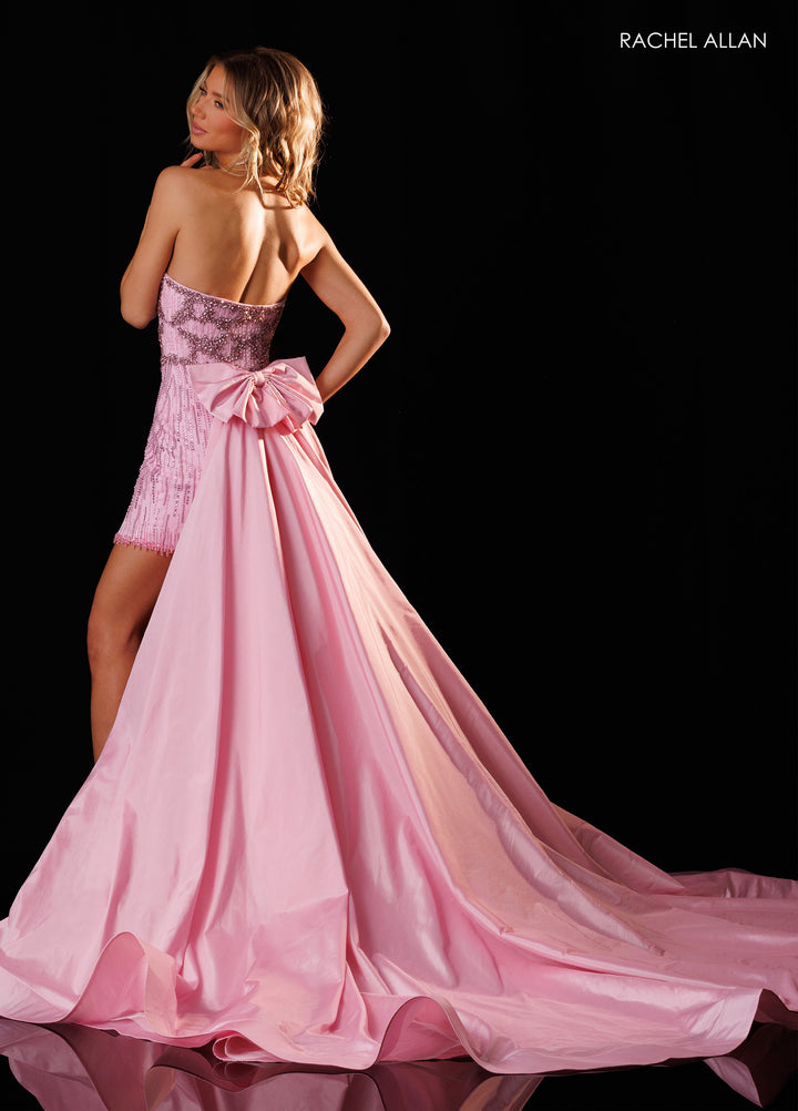 Short Strapless Overskirt Dress by Rachel Allan 50436
